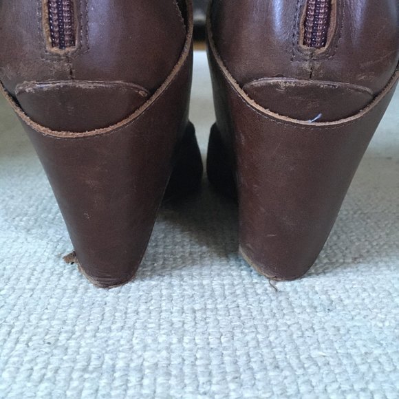 Jeffrey Campbell Steampunk Wedge Boots Brown/Gray -- size 7.5 - Picture 8 of 8